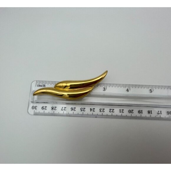 Vintage Napier Brooch Gold Tone 3" Signed - Picture 7 of 9